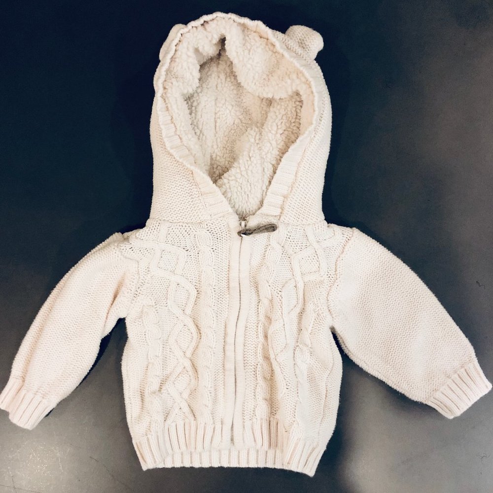 Carter's Beige Zip Up Hoodie Cardigan Sweater